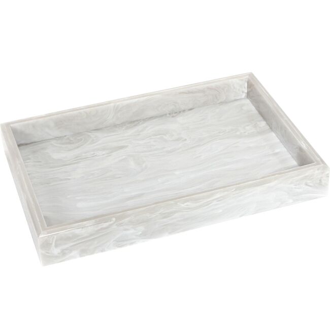 Acrylic Vanity Tray, Alabaster Marble - Accents - 1