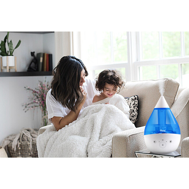 4 in 1 Top Fill 1 Gallon Cool Mist Humidifier Sound Machine, Blue & White - Humidifiers - 5