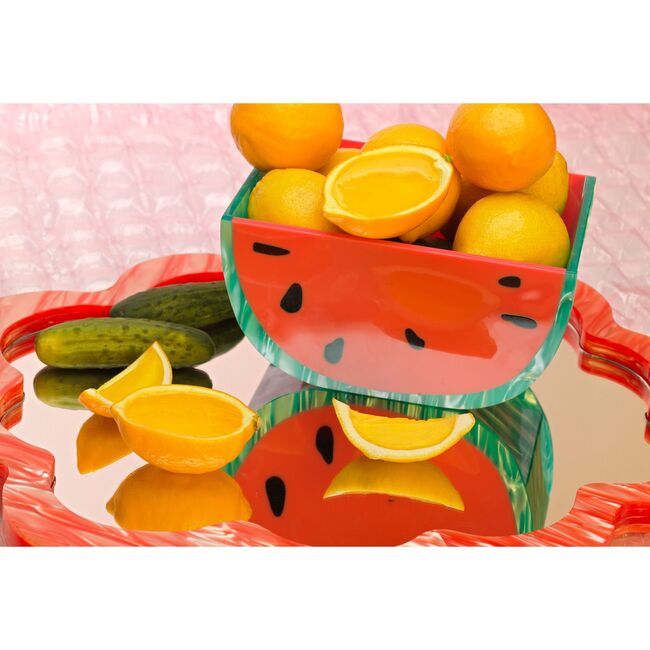 Semi-Circle Acrylic Bowl, Watermelon - Accents - 2