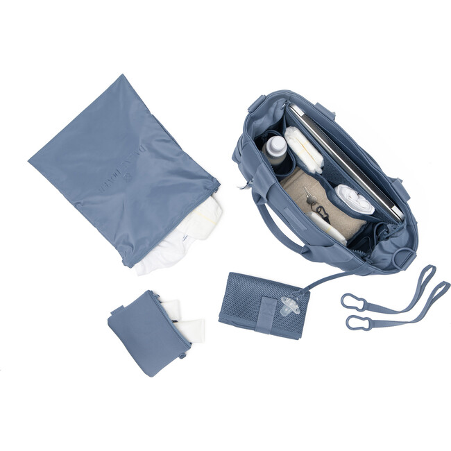 Wade Diaper Tote Large, Ash Blue - Diaper Bags - 2