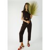 Women's Crossover Nursing Jumpsuit, Black - Rompers - 2