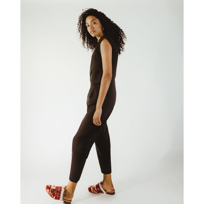 Women's Crossover Nursing Jumpsuit, Black - Rompers - 4