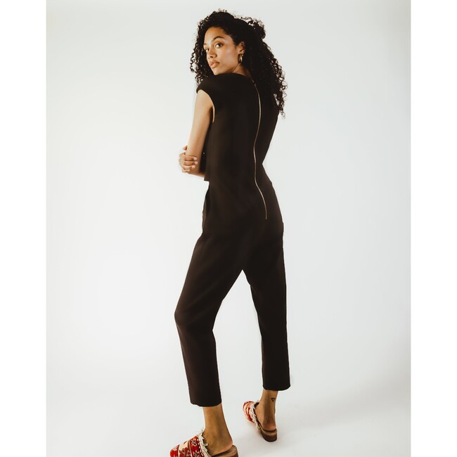 Women's Crossover Nursing Jumpsuit, Black - Rompers - 5