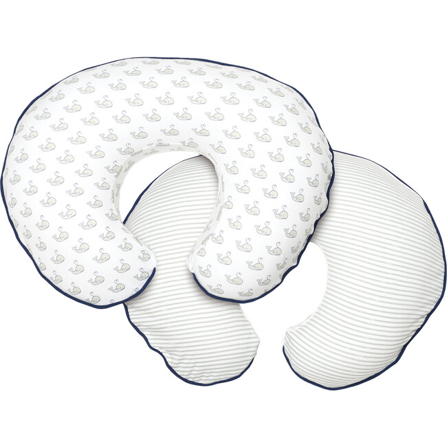 Boppy Organic Fabric Slipcover, Grey Little Whales - Nursing Pillows - 1