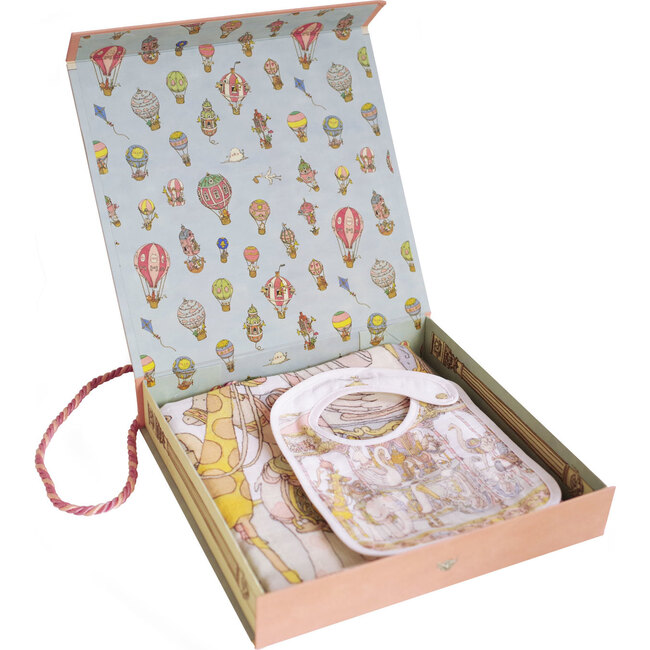 *Exclusive* Swaddle & Bib Gift Set, Carousel - Bibs - 5
