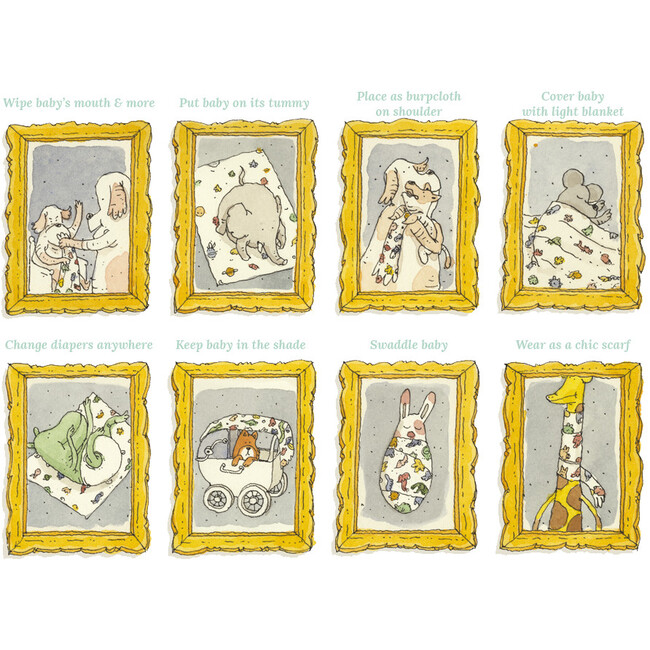 *Exclusive* Swaddle & Bib Gift Set, Carousel - Bibs - 7