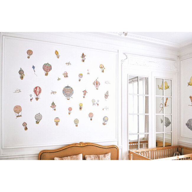 Set of 40 Removable Wall Stickers, Hot Air Balloons
