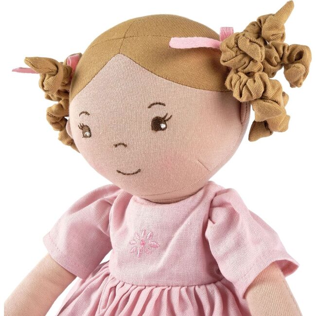 Amelia Doll with Light Brown Hair in Pink Linen Dress - Soft Dolls - 3