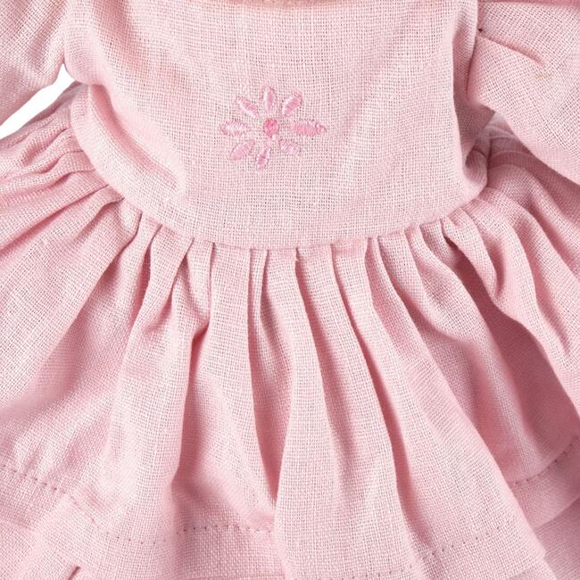Amelia Doll with Light Brown Hair in Pink Linen Dress - Soft Dolls - 6