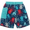 Pocket Trunks & Reusable Swim Diaper & Rashguard Set, Navy Octopus - Swim Trunks - 1 - thumbnail