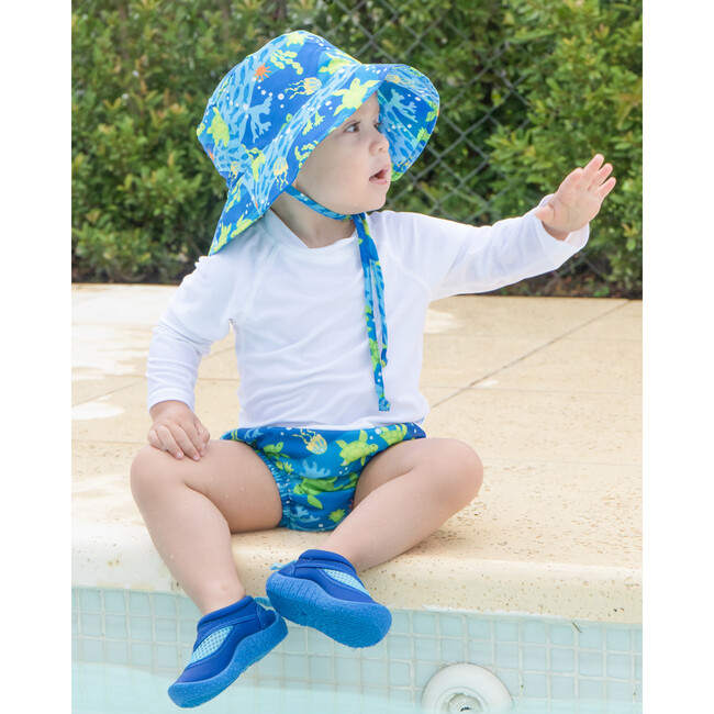 Reusable Swim Diaper & Rashguard Set, Royal Blue Turtle Journey - Swim Trunks - 4