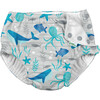 Reusable Swim Diaper & Sun Hat Set, Gray Undersea - Mixed Accessories Set - 2 - thumbnail