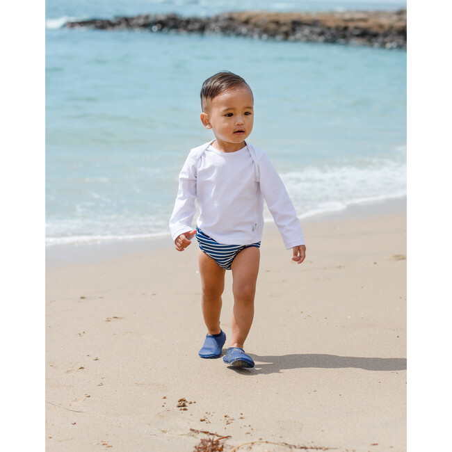 Reusable Swim Diaper & Sun Hat Set, Navy Stripe - Mixed Accessories Set - 5