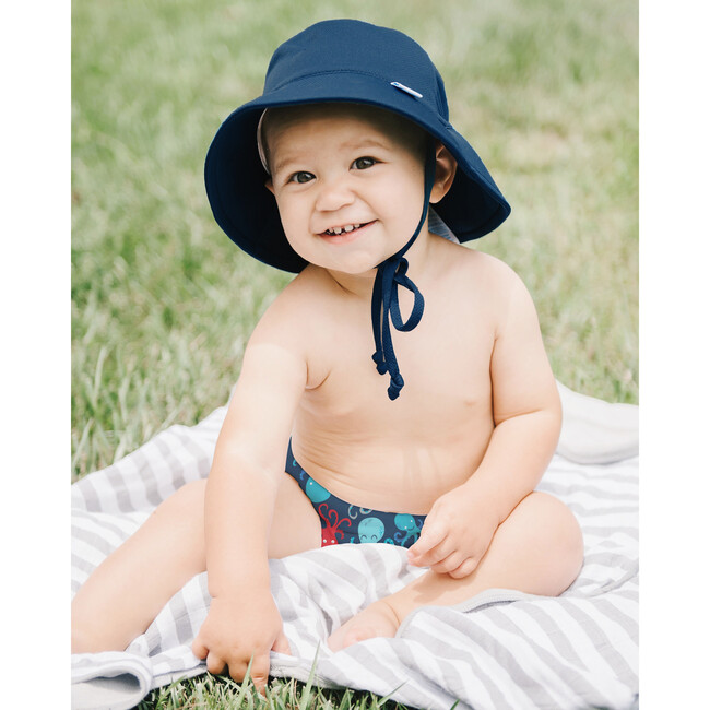 Reusable Swim Diaper & Sun Hat Set, Navy Octopus - Mixed Accessories Set - 5