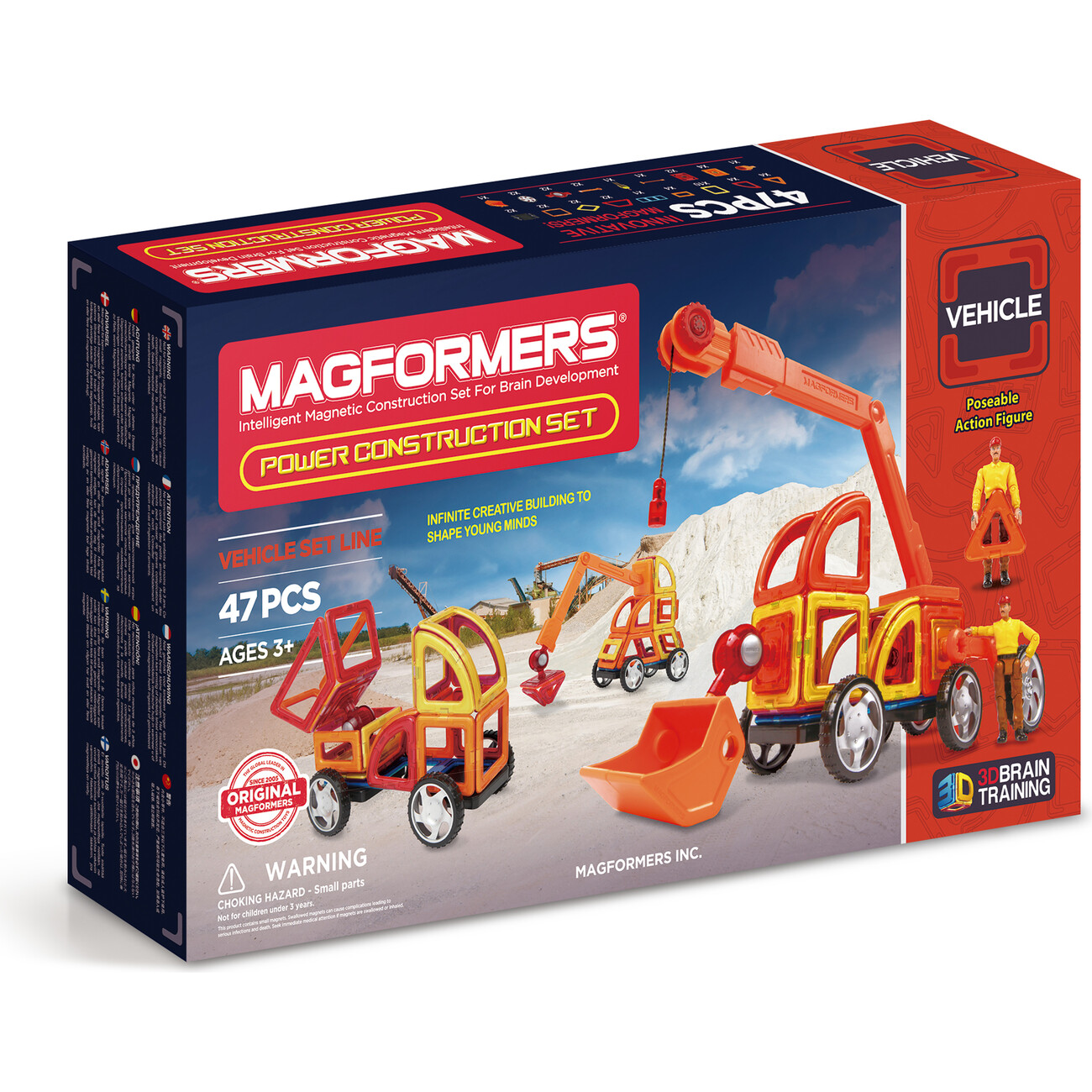 人気沸騰ブラドン Power Construction 47-Piece Set - Magformers STEM Toys 知育玩具