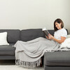 Organic Cotton Essential Knit Throw, Grey - Throws - 2