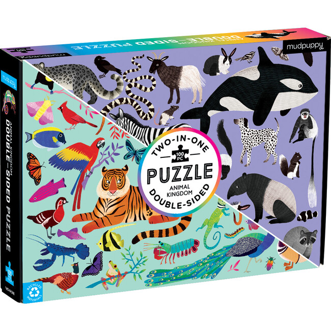 Animal Kingdom 100-Piece Double-Sided Puzzle - Puzzles - 1
