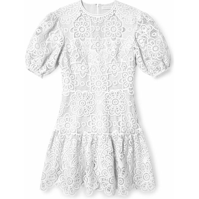 Women's Giada Crochet Guipure Mini Dress, White - Dresses - 1