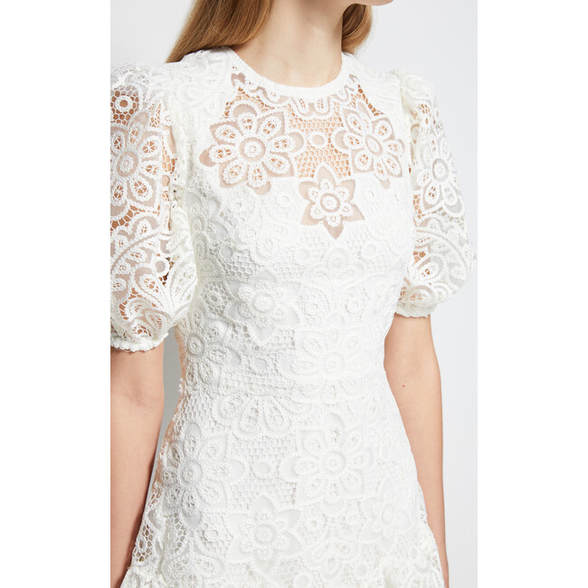 Women's Giada Crochet Guipure Mini Dress, White - Dresses - 3