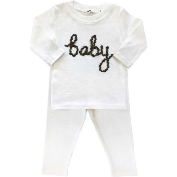 Baby Long Sleeve Two-Piece Set, Charcoal