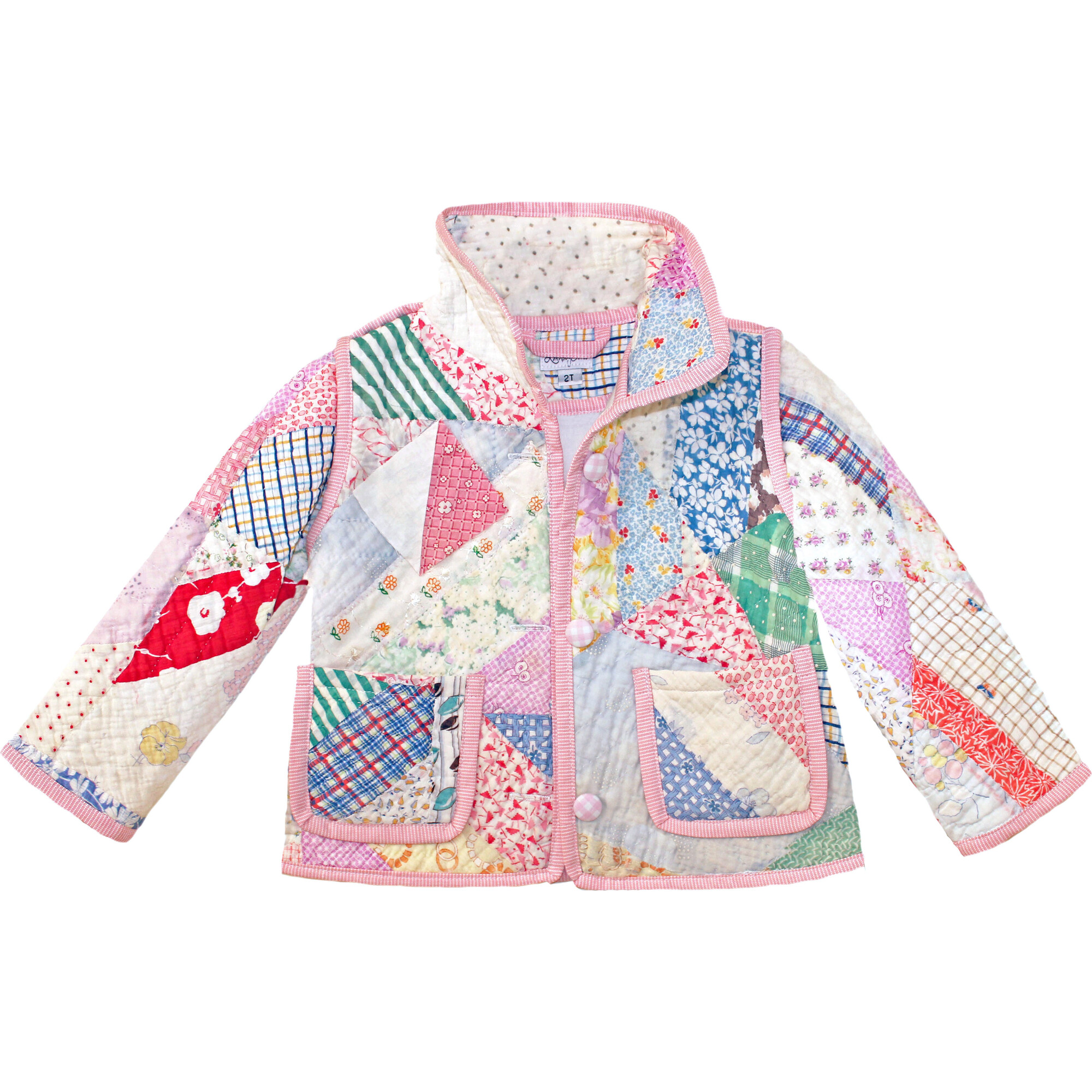 *Exclusive* Multi Floral Patchwork Vintage Quilt Jacket - 2Y