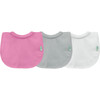 Stay-dry Newborn Bib & Burp Set, Pink & Gray - Bibs - 2