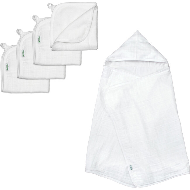 Organic Cotton Bath Set, White - Towels - 1