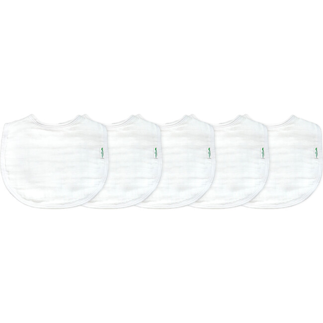 Muslin Organic Cotton Bibs (5 pack) & Cool Nature Teether Set - Developmental Toys - 3