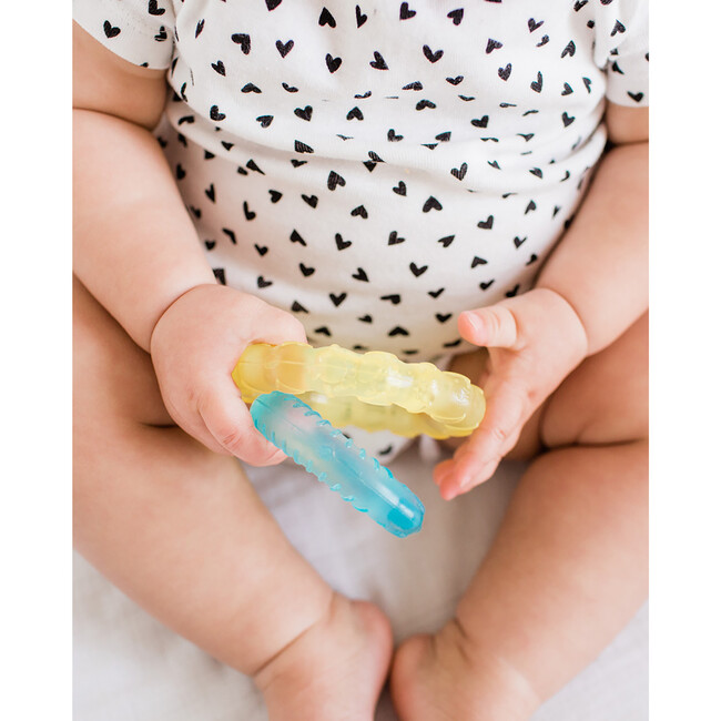 Muslin Organic Cotton Bibs (5 pack) & Cool Nature Teether Set - Developmental Toys - 4