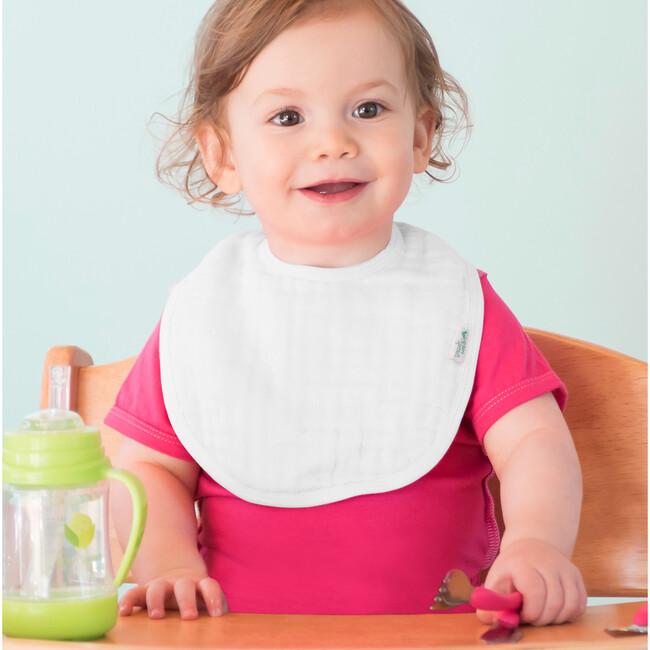 Muslin Organic Cotton Bibs (5 pack) & Cool Nature Teether Set - Developmental Toys - 5