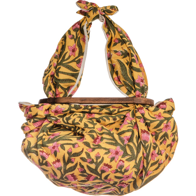 *Exclusive* Mini Tokyo Knotted Floral-Print Cotton-Voile Tote, Yellow - Bags - 1