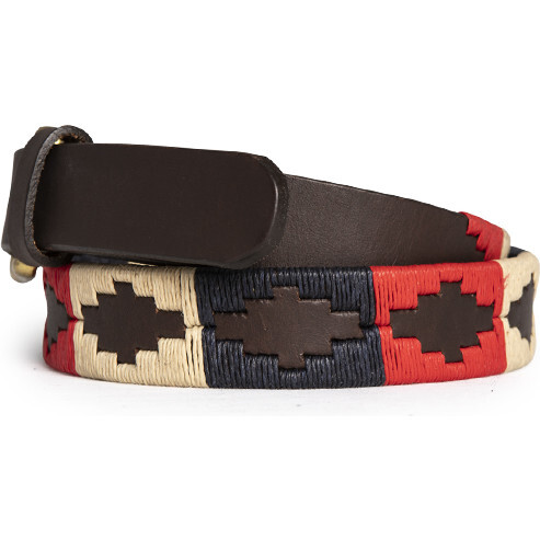 *Exclusive* Kids Americano Polo Belt, Red, Navy, & Wheat - Belts - 5