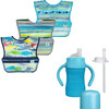 Wipe-off Bib & Sprout Ware Cup Set, Aqua - Bibs - 1 - thumbnail