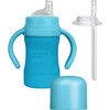 Stay-dry Toddler Bib & Sprout Ware Cup Set, Aqua - Bibs - 3 - thumbnail