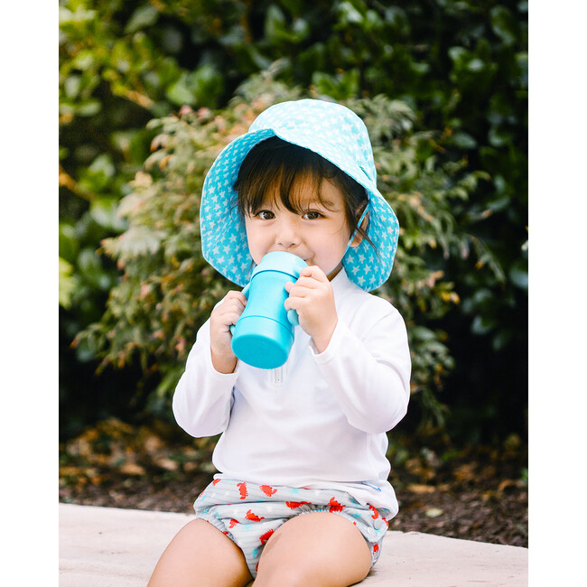Stay-dry Toddler Bib & Sprout Ware Cup Set, Aqua - Bibs - 4