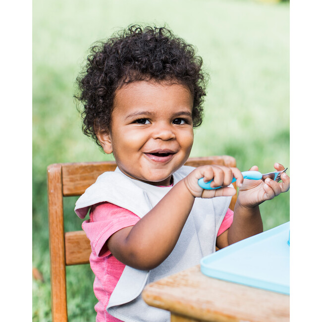 Stay-dry Toddler Bib & Sprout Ware Cup Set, Aqua - Bibs - 5