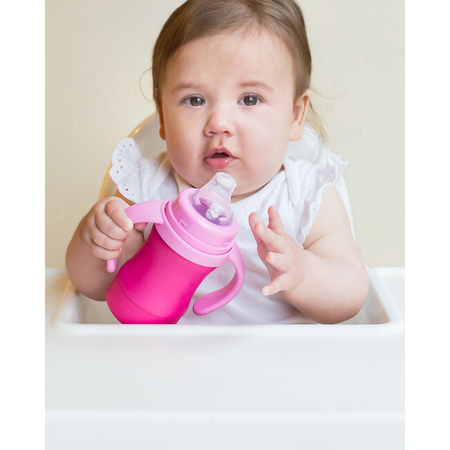 Stay-dry Toddler Bib & Sprout Ware Cup Set, Pink - Bibs - 4