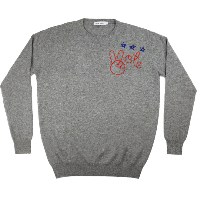 Mens Crewneck, Embroidered "Vote" - Sweaters - 1