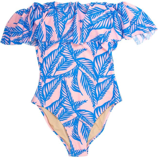 Women's Off the Shoulder One Piece, Blue Palm Reader - One Pieces - 1