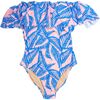 Women's Off the Shoulder One Piece, Blue Palm Reader - One Pieces - 1 - thumbnail