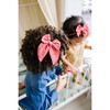 Nylon Embroidered Stripe Claire Bow, Antique Coral - Bows - 3