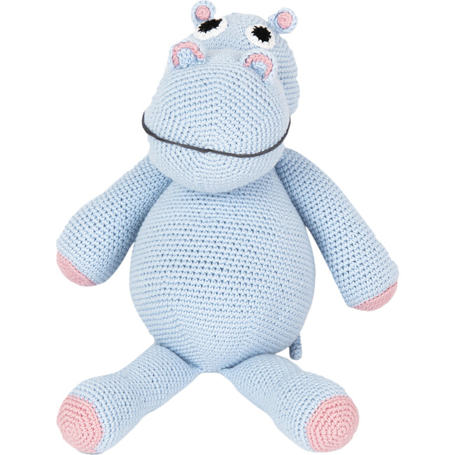 Hippo Stuffed Animal Organic and Handmade Blue Color - Cuddoll Plush ...