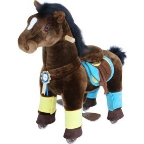 Chocolate Brown Horse with Accessories, Small - Ride-On - 1
