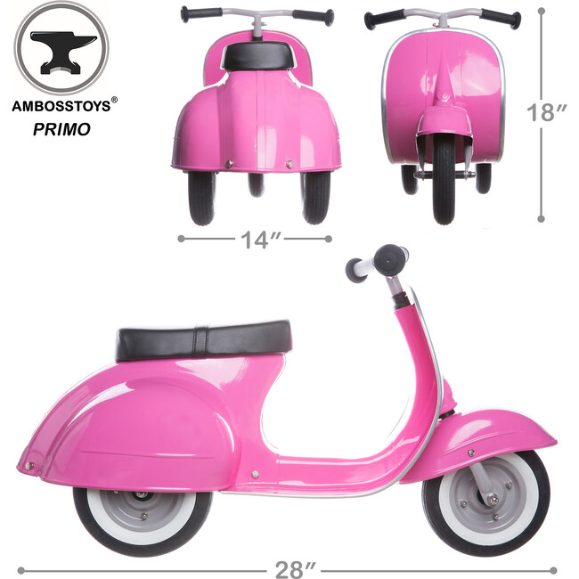 PRIMO Ride On Toy Classic, Pink - Ride-Ons - 8