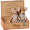 Mum + Dad Mice in Cigar Box - Dolls - 2