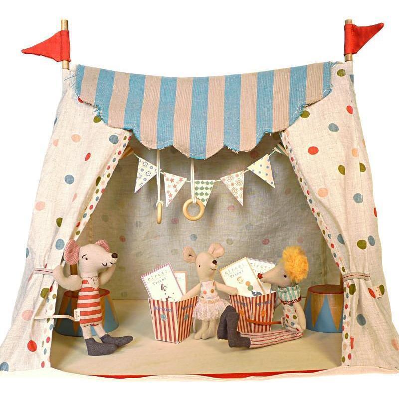 Vintage Circus Toy Tent Artisan Handmade Mouse Circus Tent -  Denmark