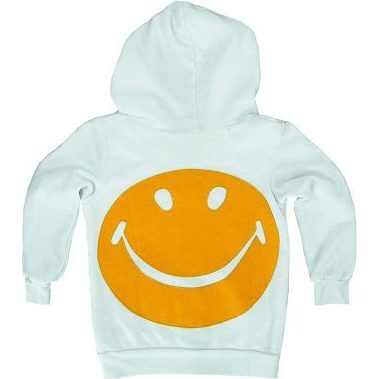 Smiley Zip Hoodie, White - Sweatshirts - 1