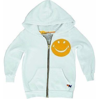 Smiley Zip Hoodie, White - Sweatshirts - 2