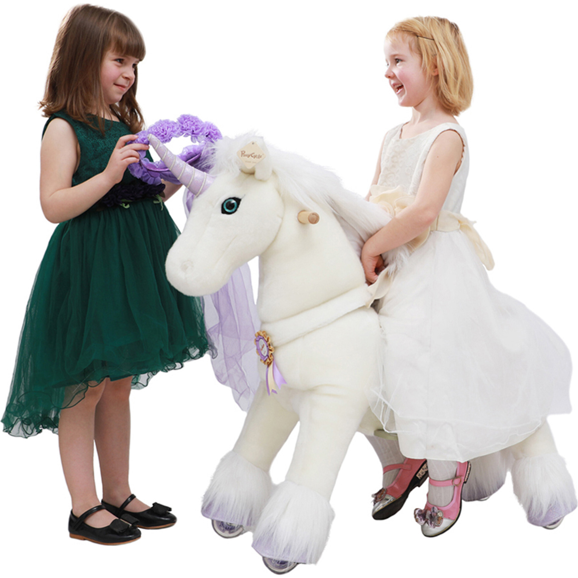 Purple horn unicorn riding toy online