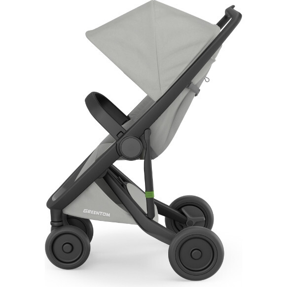 Greentom Classic Stroller, Black Frame, Grey Fabric - Single Strollers - 2